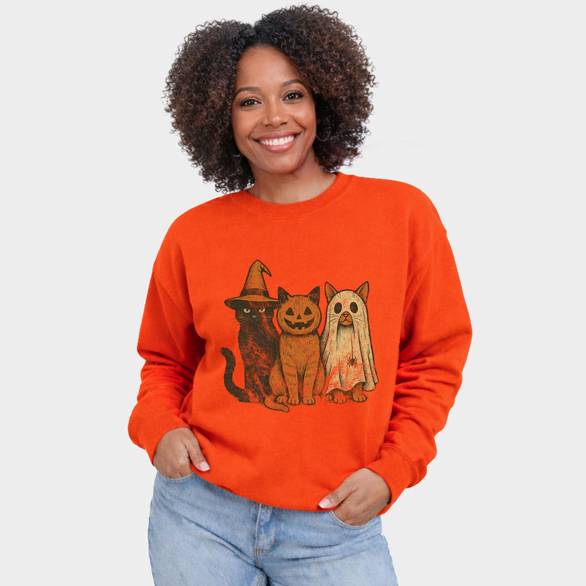 Halloween Cat Trio - Women's Graphic Sweatshirt product image 4