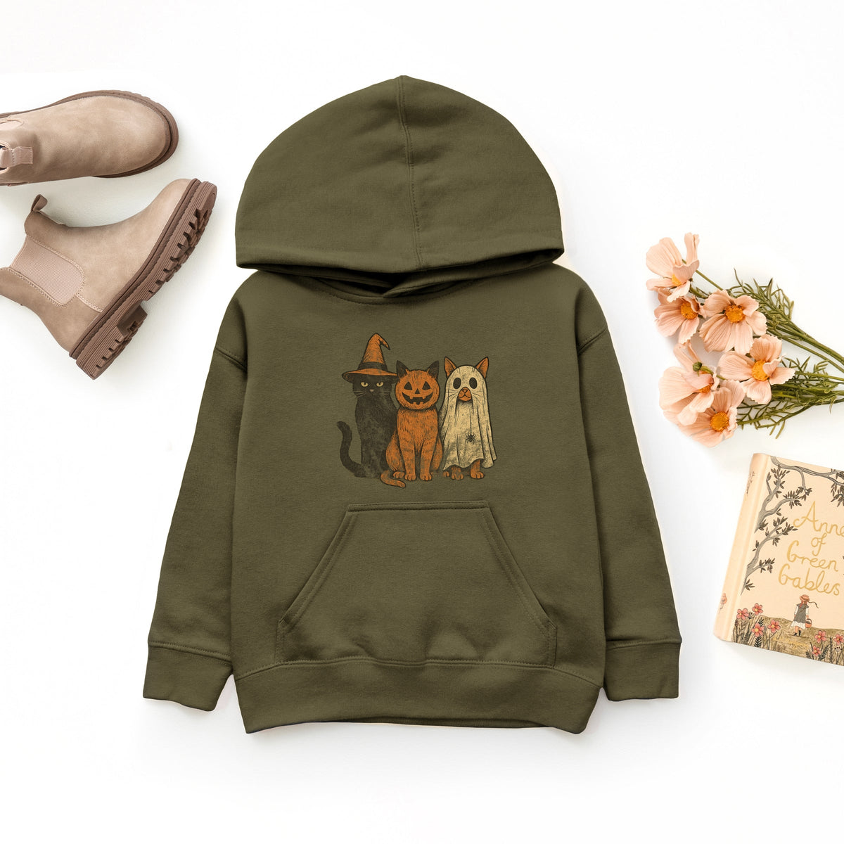 Halloween Cat Trio - Youth Graphic Hoodie product image 4