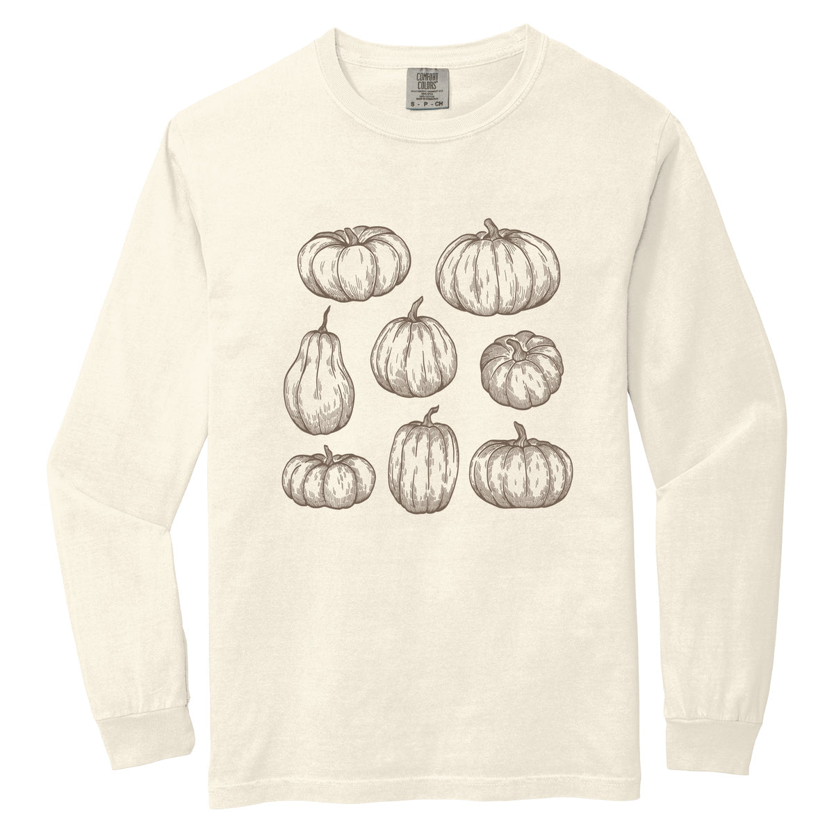 Sketched Pumpkin Collage - Women's Garment Dyed Long Sleeve product image 5