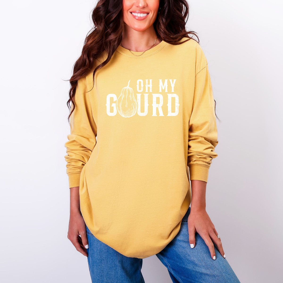 Oh My Gourd Distressed - Women's Garment Dyed Long Sleeve product image 4