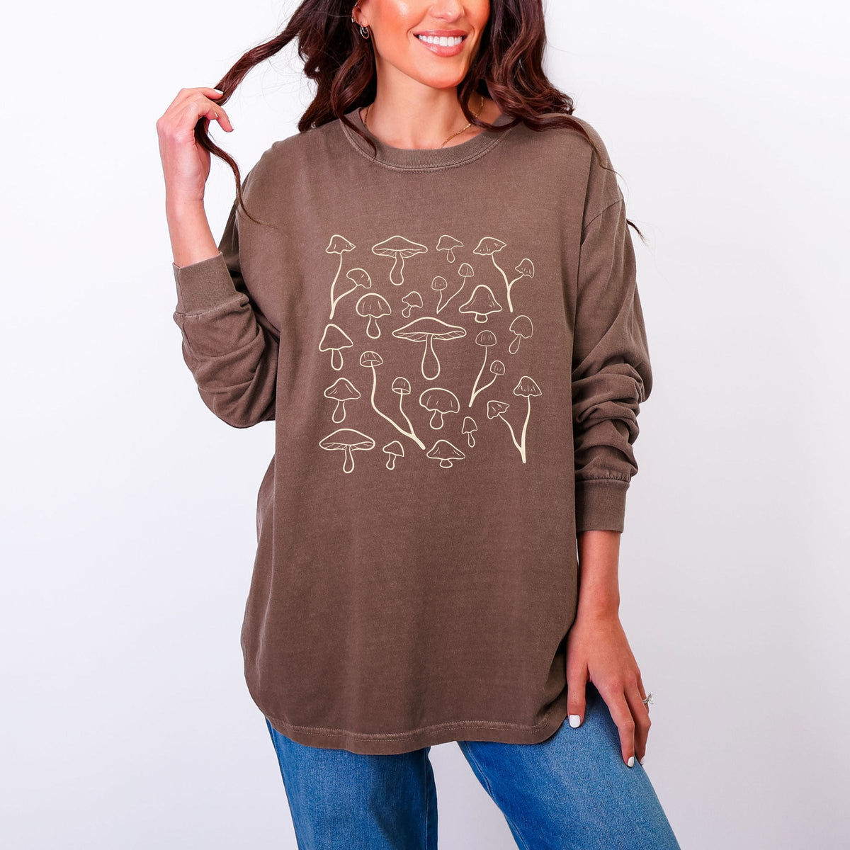 Woodland Mushrooms - Women's Garment Dyed Long Sleeve product image 1