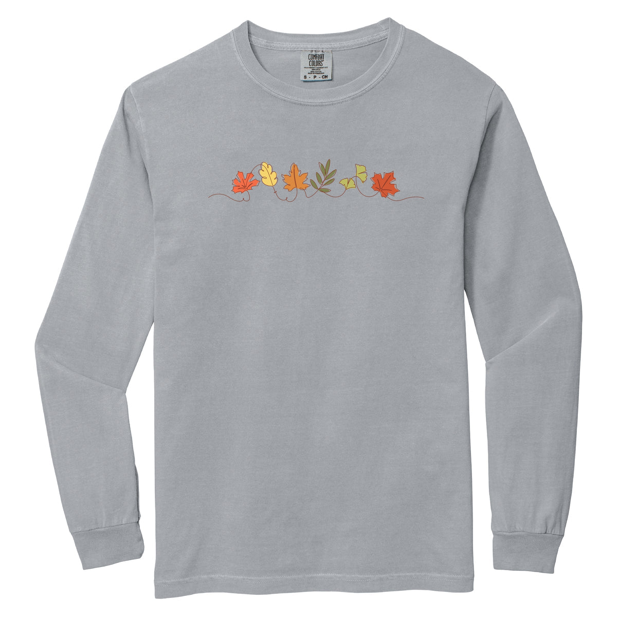 Fall Leaves Line - Women's Garment Dyed Long Sleeve Graphic product image 5
