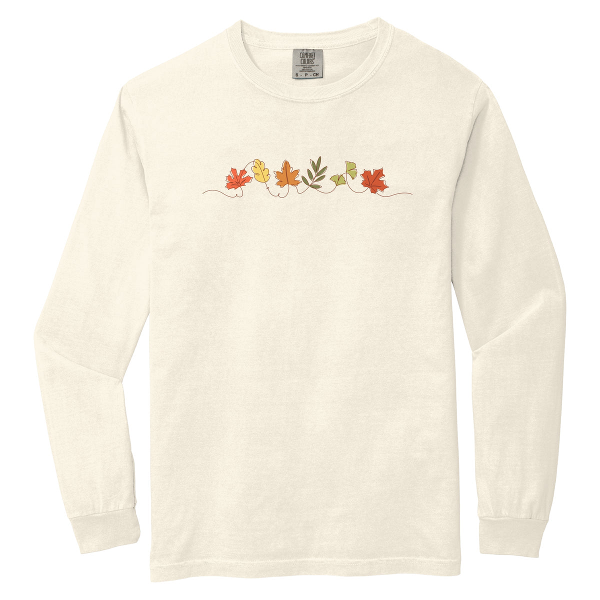 Fall Leaves Line - Women's Garment Dyed Long Sleeve Graphic product image 2