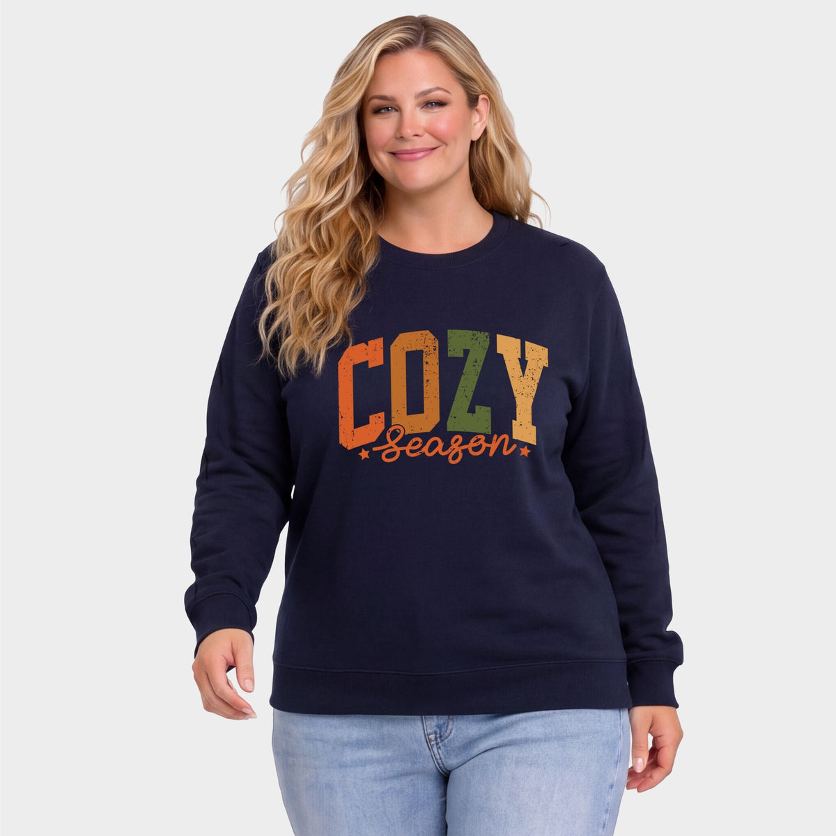 Cozy Season Multi - Women's Plus Sized Graphic Sweatshirt product image 1