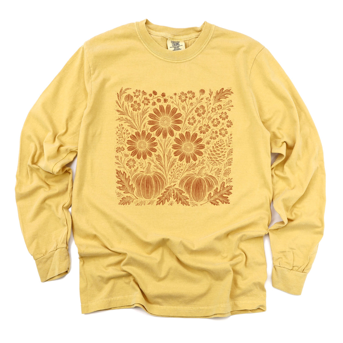 Sunflower Pumpkin Leaves - Women's Garment Dyed Long Sleeve product image 2