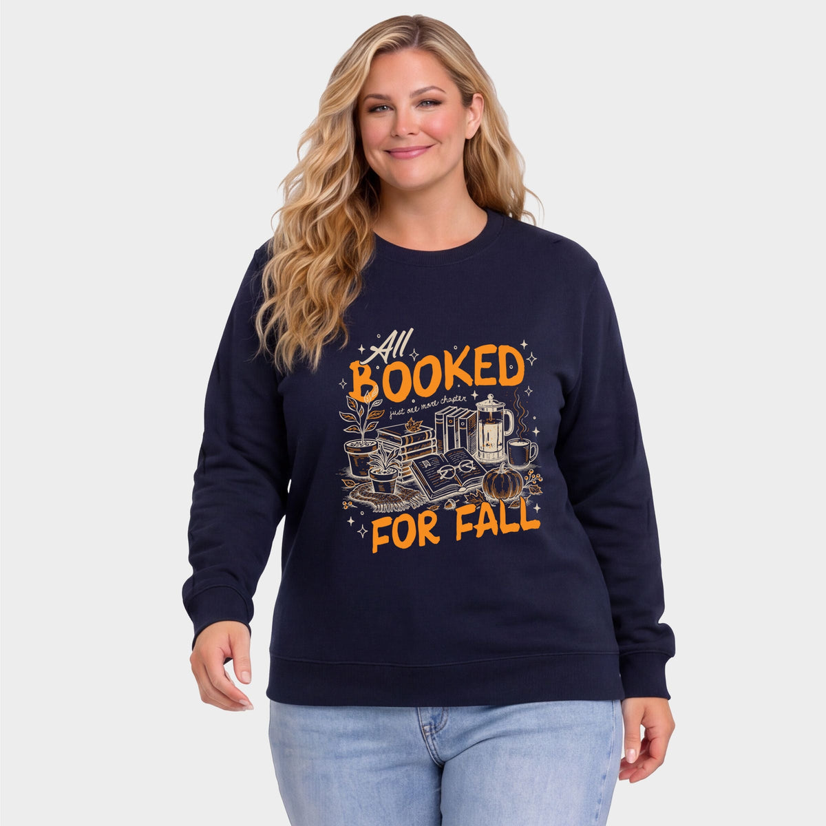 All Booked For Fall - Women's Plus Sized Graphic Sweatshirt product image 7