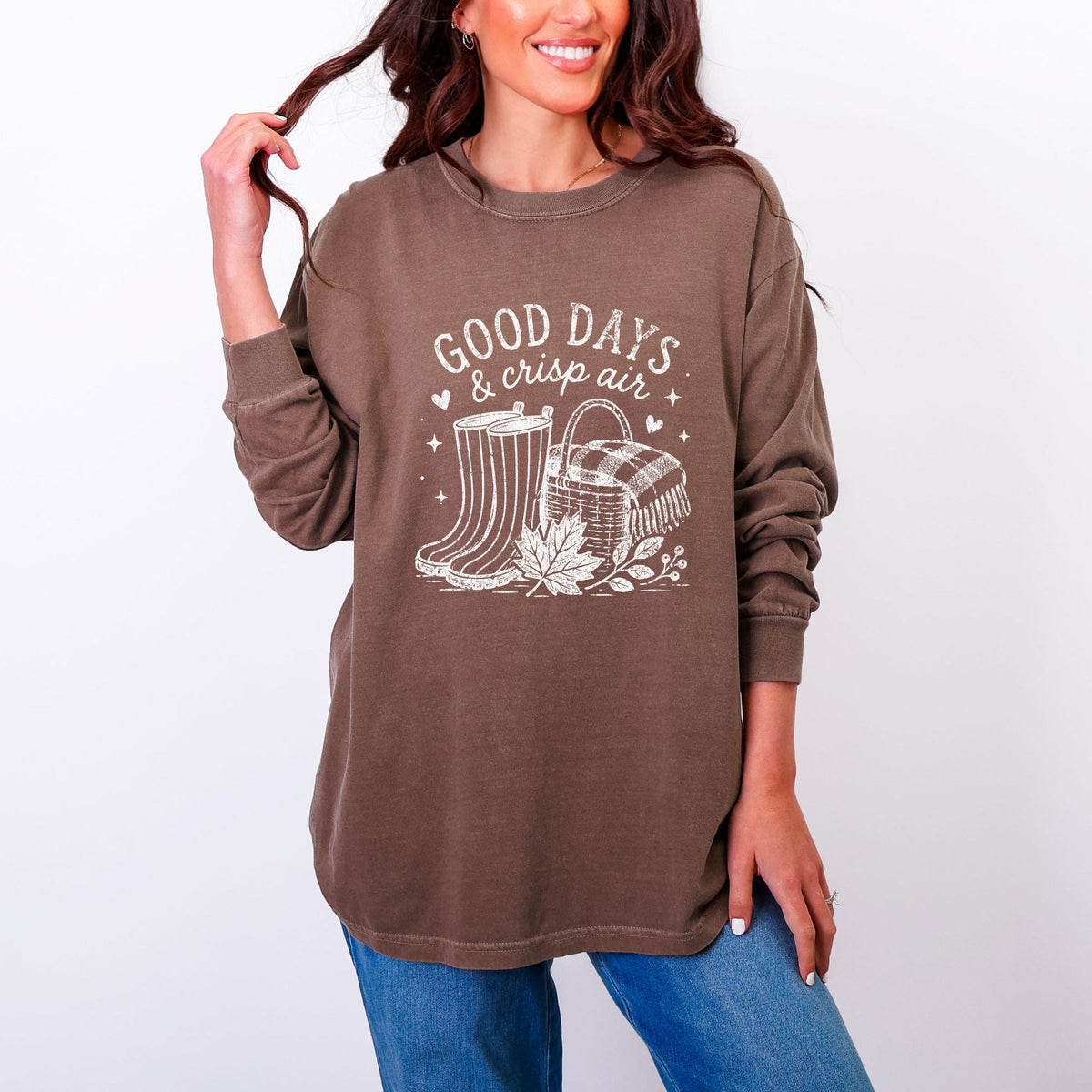 Good Days and Crisp Air - Women's Garment Dyed Long Sleeve product image 1
