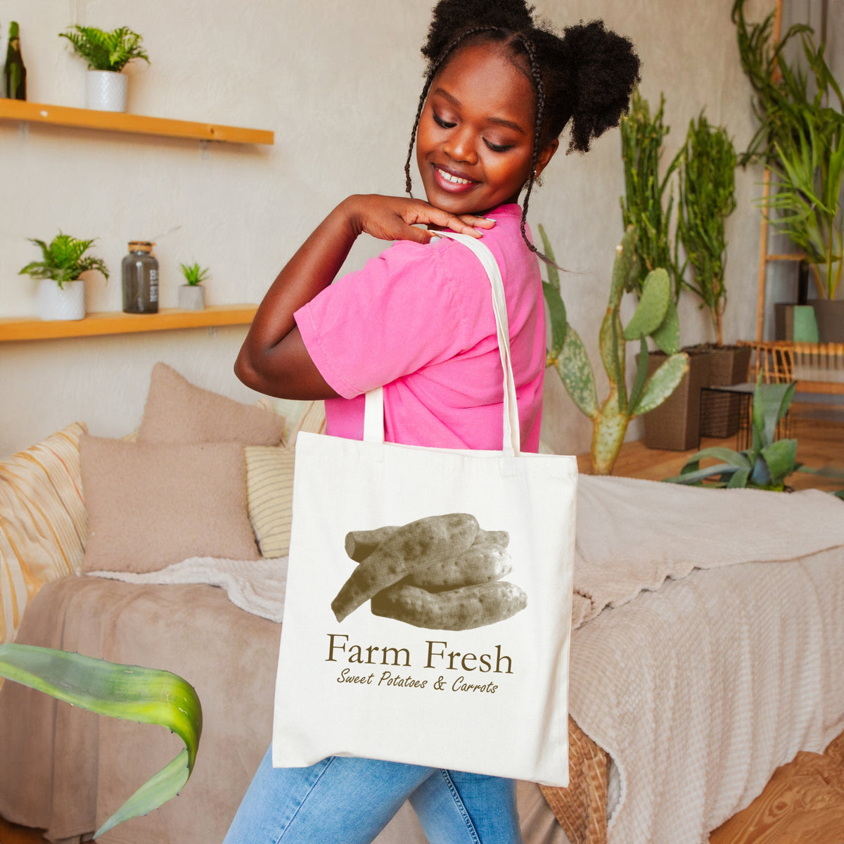 Farm Fresh Sweet Potatoes and Carrots - Canvas Tote