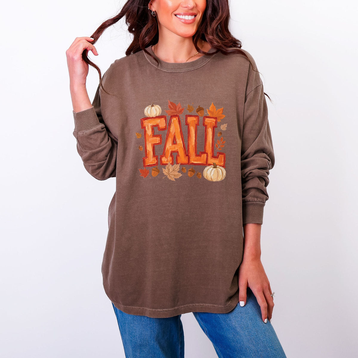 Fall Block Painted - Women's Garment Dyed Long Sleeve product image 4