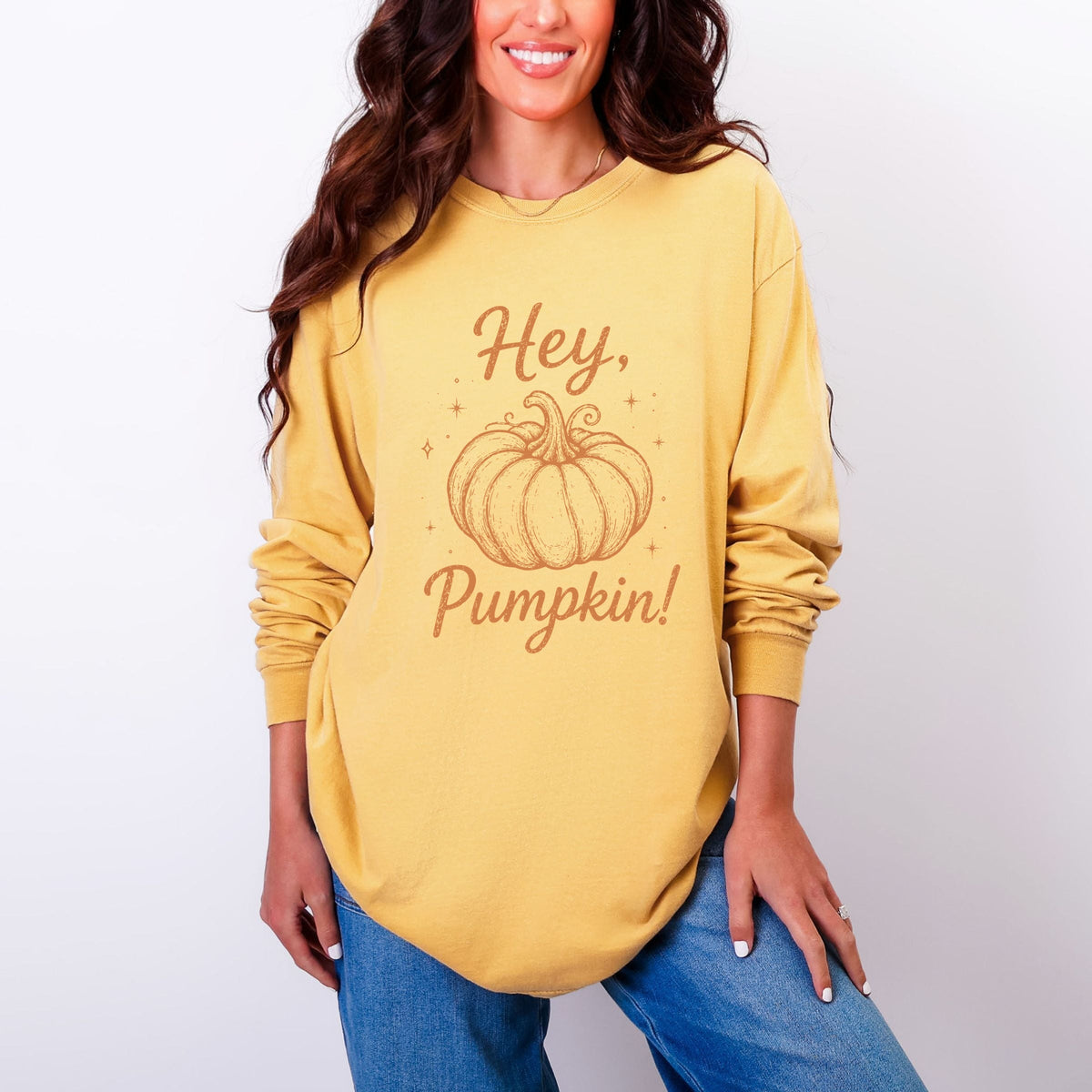 Hey Pumpkin Sparkles - Women's Garment Dyed Long Sleeve product image 4