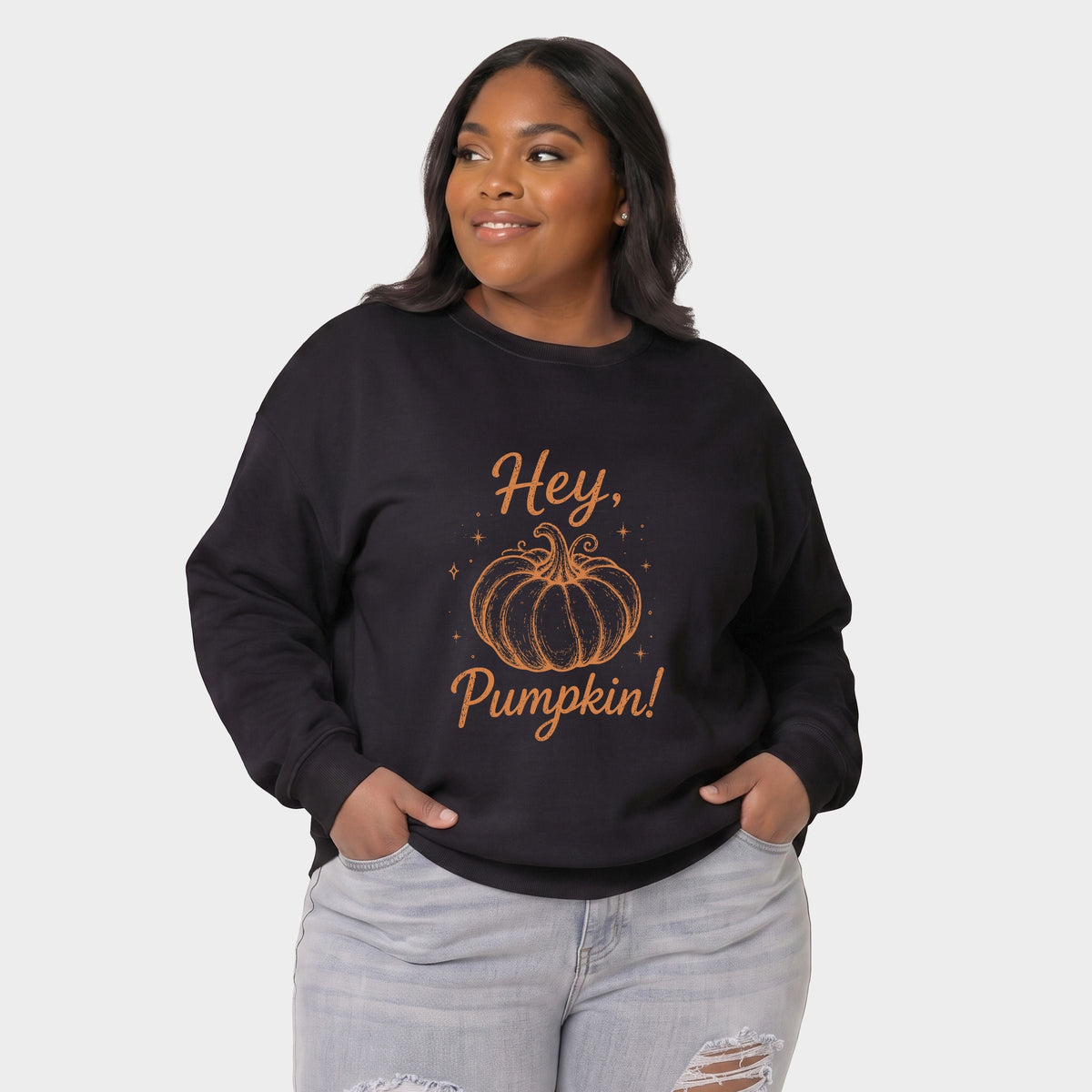 Hey Pumpkin Sparkles - Women's Plus Sized Graphic Sweatshirt product image 5