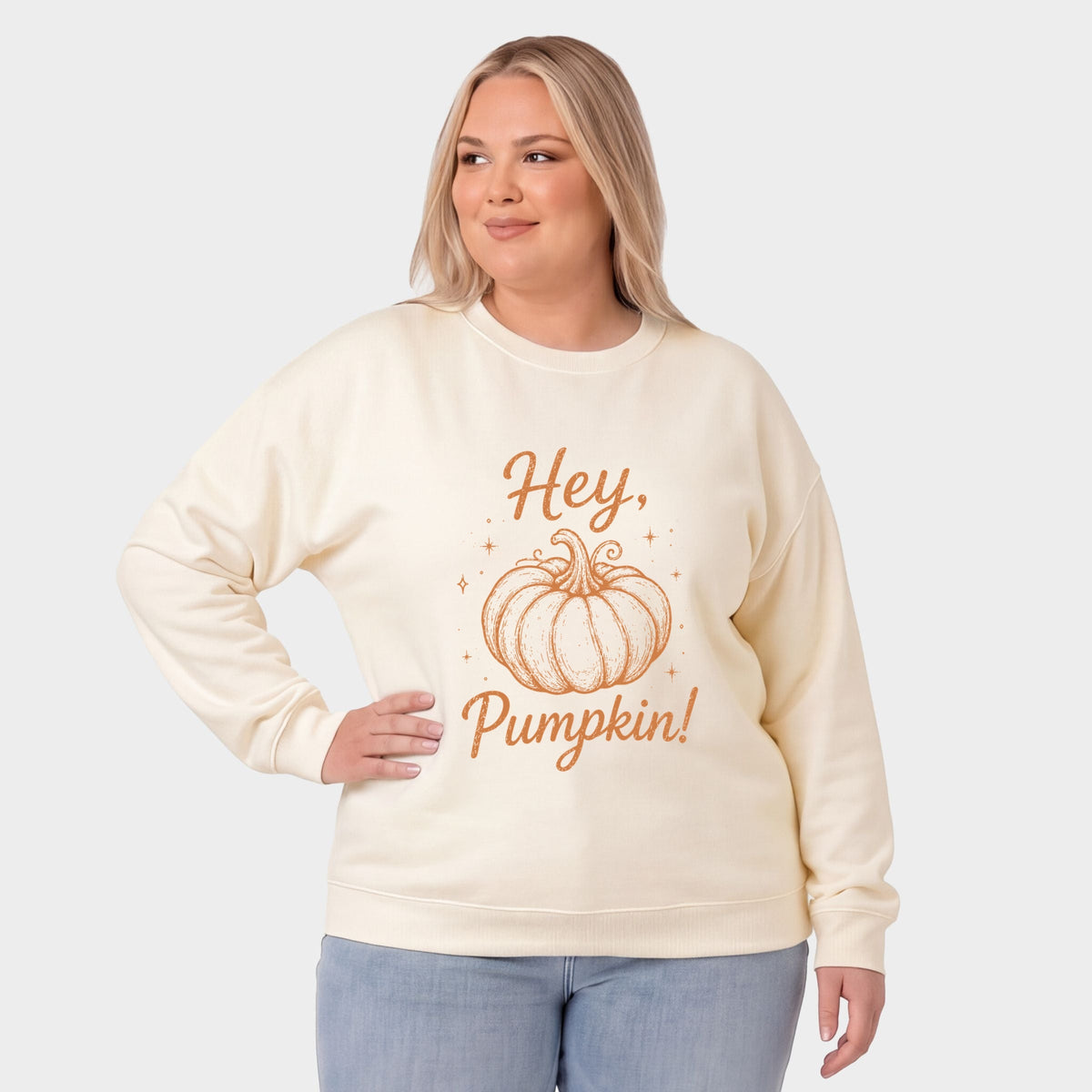Hey Pumpkin Sparkles - Women's Plus Sized Graphic Sweatshirt product image 2