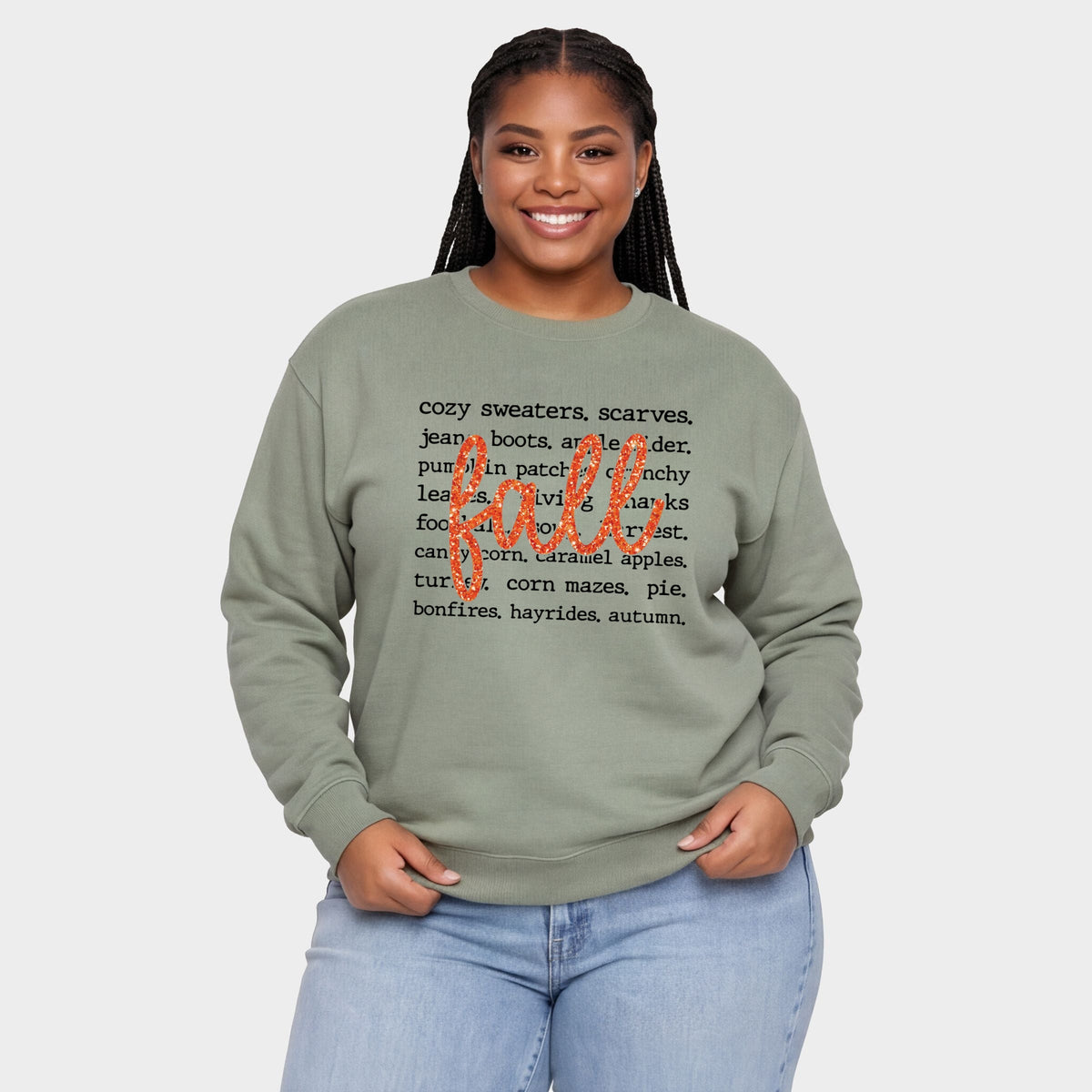 Fall Cursive Text Glitter - Women's Plus Sized Graphic product image 1