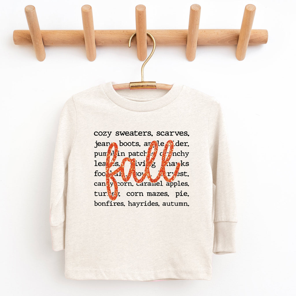 Fall Cursive Text Glitter - Youth Long Sleeve Graphic product image 5