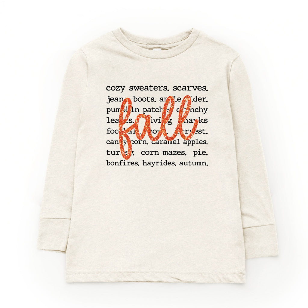 Fall Cursive Text Glitter - Youth Long Sleeve Graphic product image 11