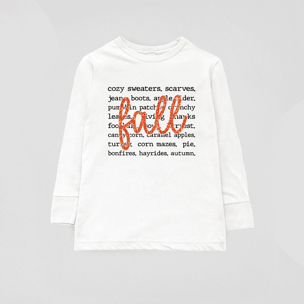 Fall Cursive Text Glitter - Youth Long Sleeve Graphic product image 8