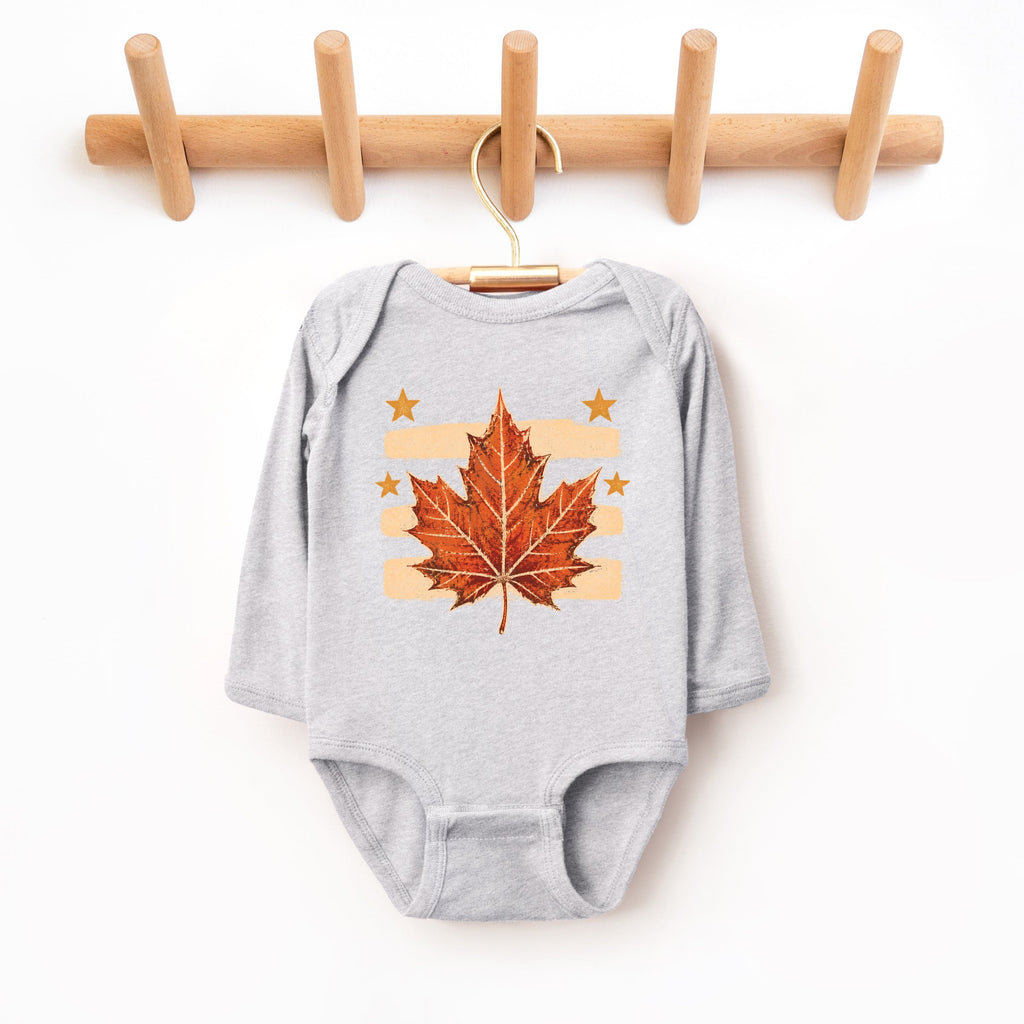Fall Leaf Stripes - Infant Long Sleeve Bodysuit