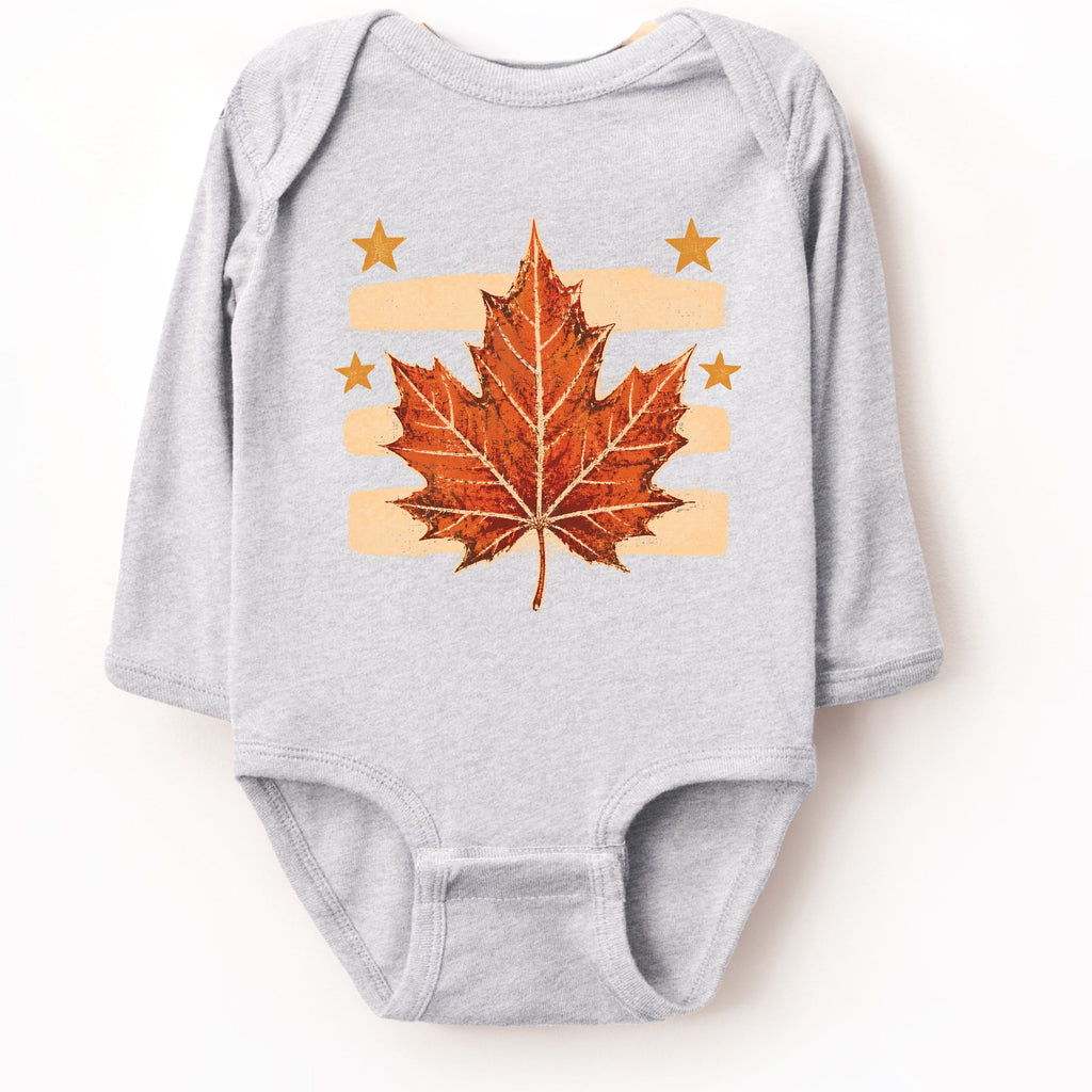 Fall Leaf Stripes - Infant Long Sleeve Bodysuit