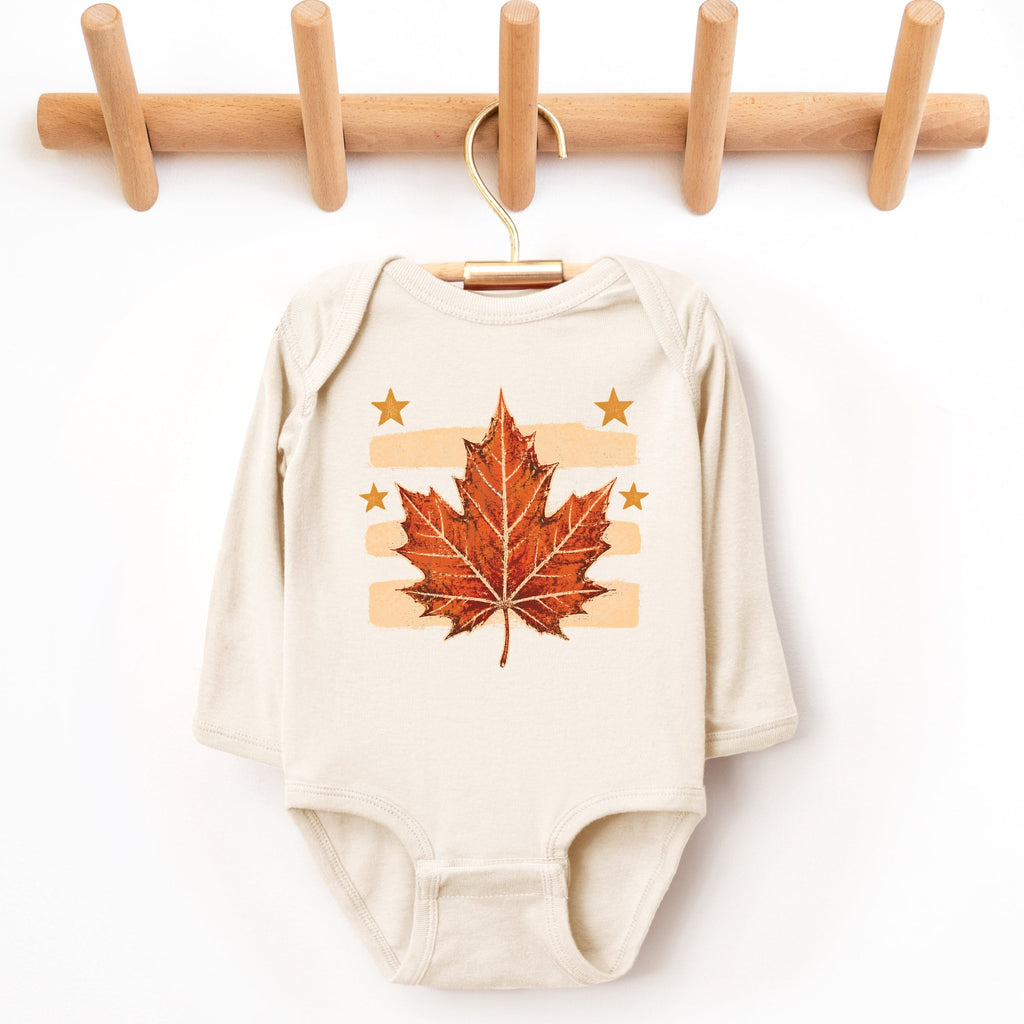 Fall Leaf Stripes - Infant Long Sleeve Bodysuit