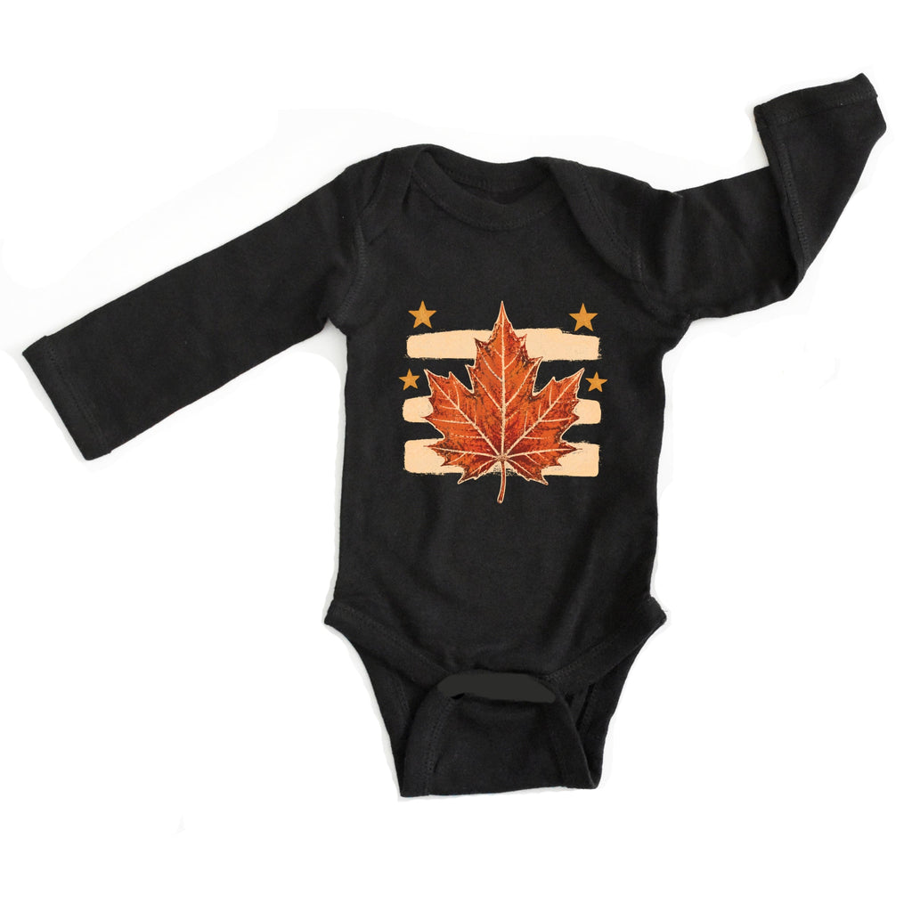 Fall Leaf Stripes - Infant Long Sleeve Bodysuit