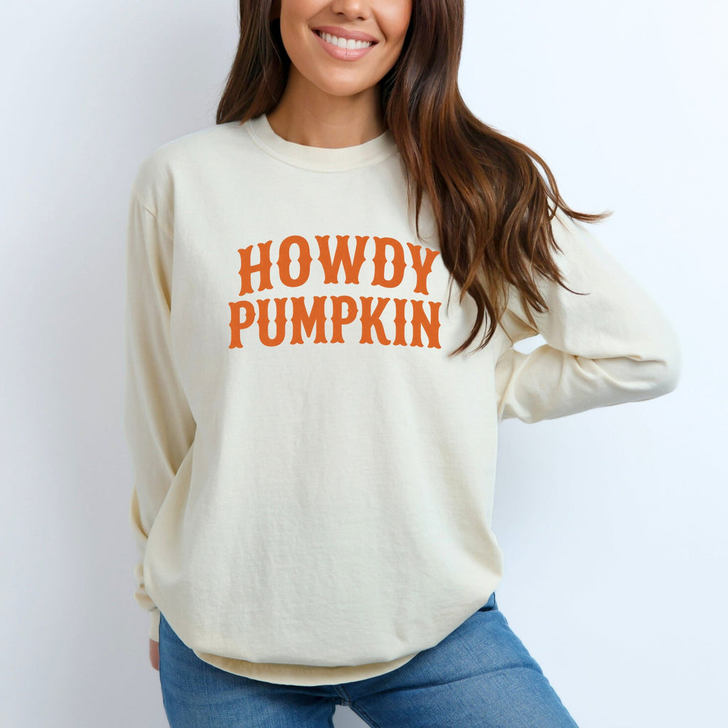 Howdy Pumpkin Western - Women's Garment Dyed Long Sleeve product image 4