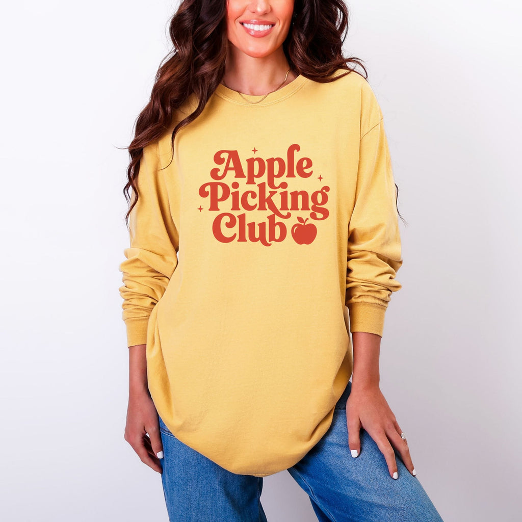Apple Picking Club Stars - Women's Garment Dyed Long Sleeve product image 7