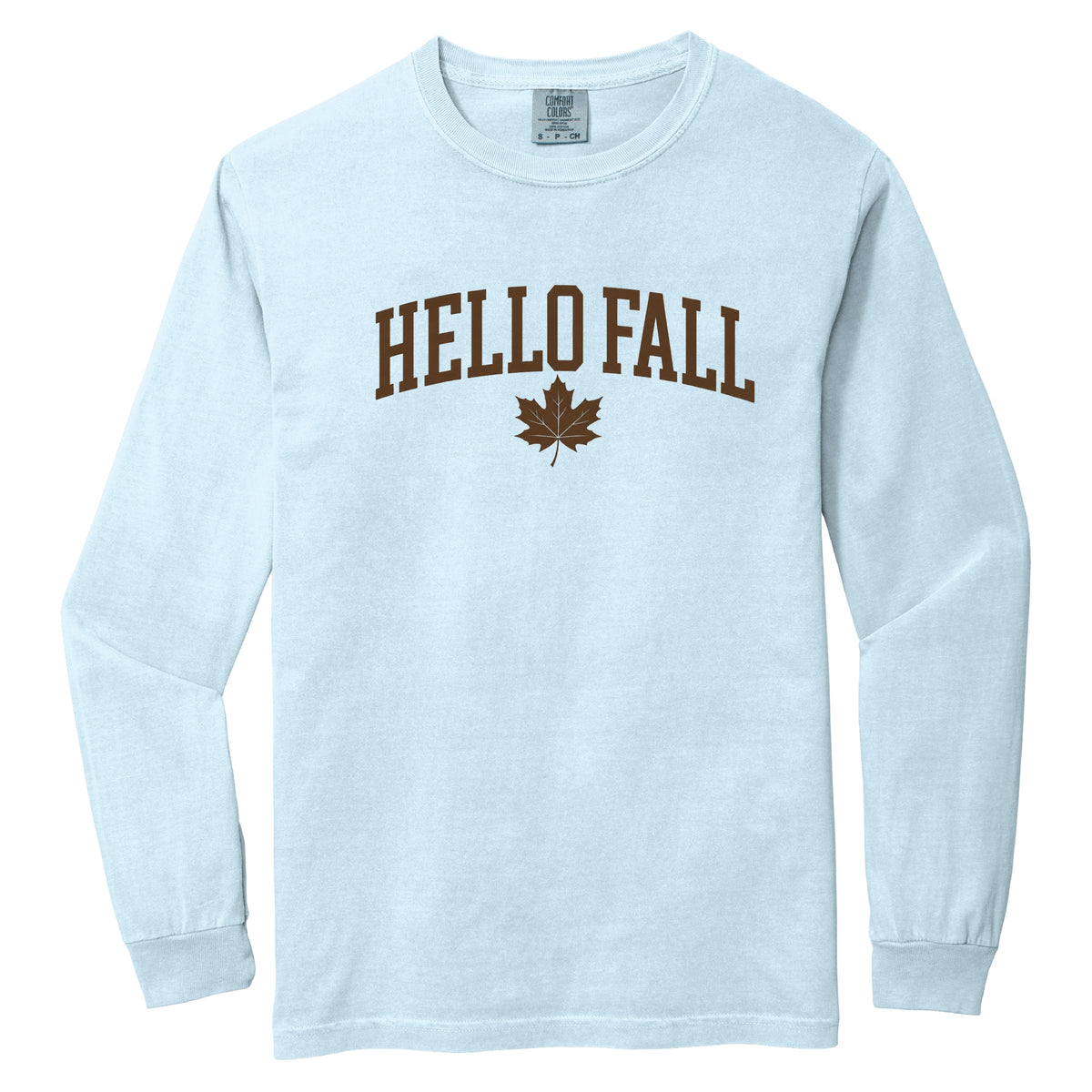 Hello Fall Leaf - Women's Garment Dyed Long Sleeve Graphic product image 5