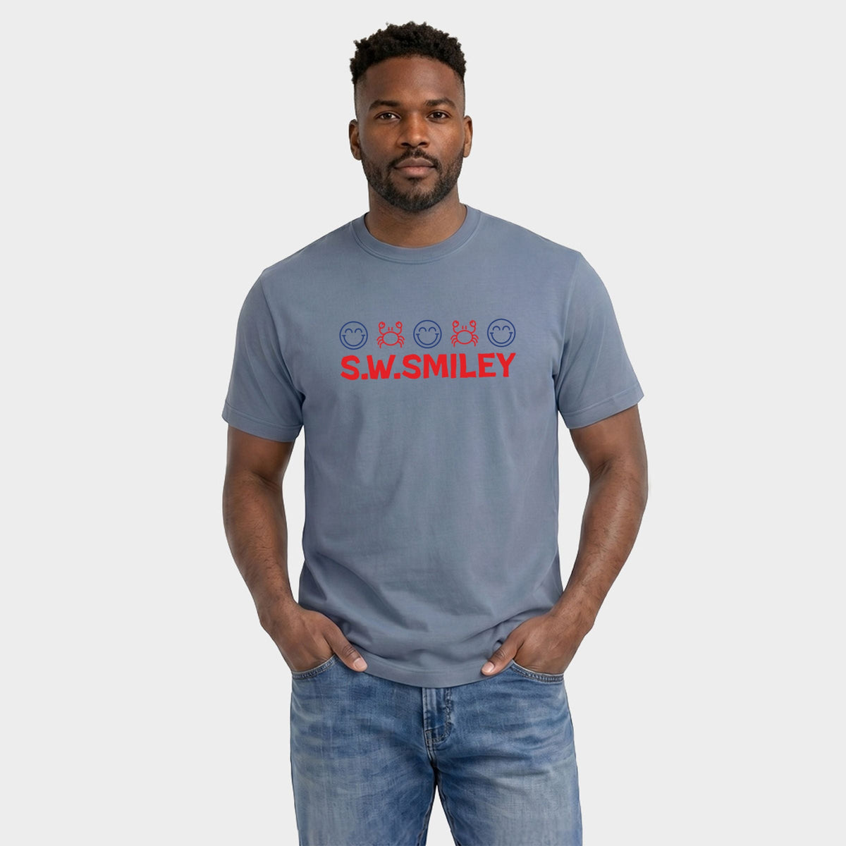 S.W.Smiley Crab Row - Men's Garment Dyed Graphic T-Shirt product image 1