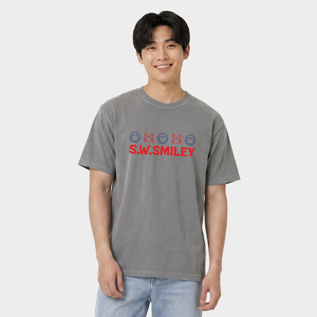 S.W.Smiley Crab Row - Men's Garment Dyed Graphic T-Shirt product image 5