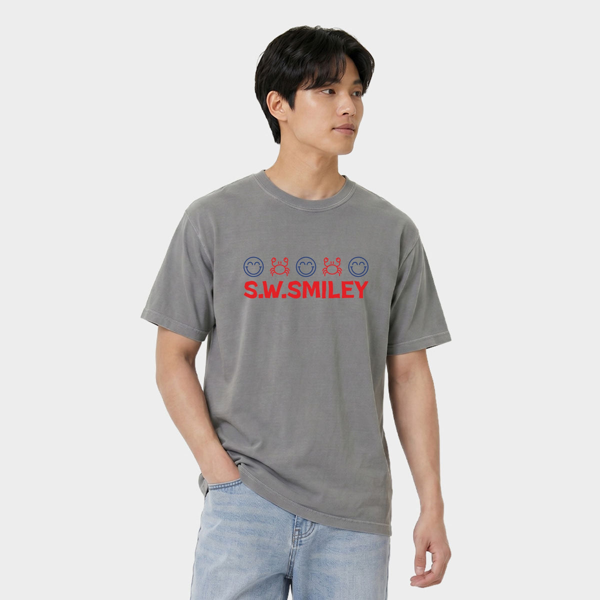 S.W.Smiley Crab Row - Men's Garment Dyed Graphic T-Shirt product image 4