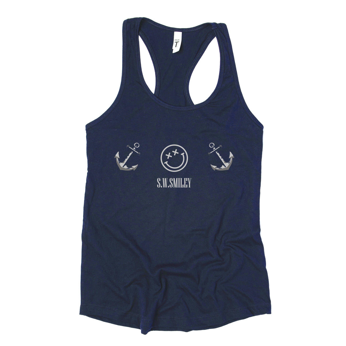 S.W.Smiley Anchor Row - Women's Graphic Racerback Tank Top