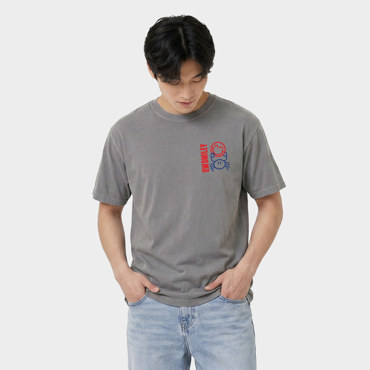 S.W.Smiley Crab Smiley - Men's Garment Dyed Graphic T-Shirt product image 2