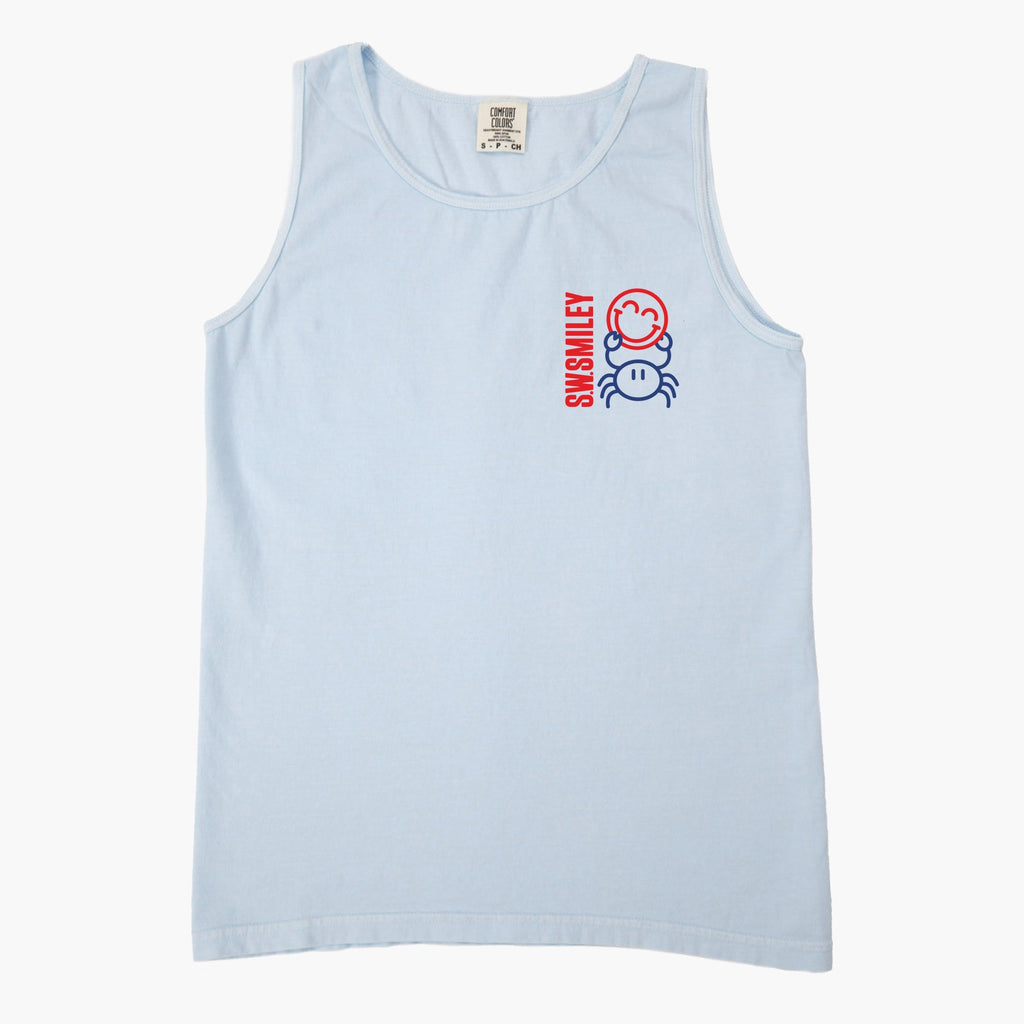 S.W.Smiley Crab Smiley - Women's Garment Dyed Graphic Tank Top