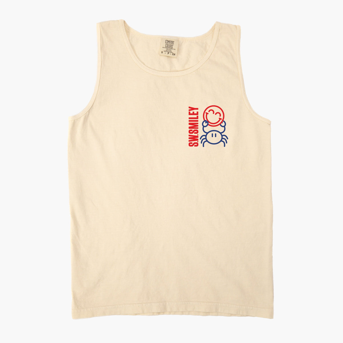 S.W.Smiley Crab Smiley - Women's Garment Dyed Graphic Tank Top