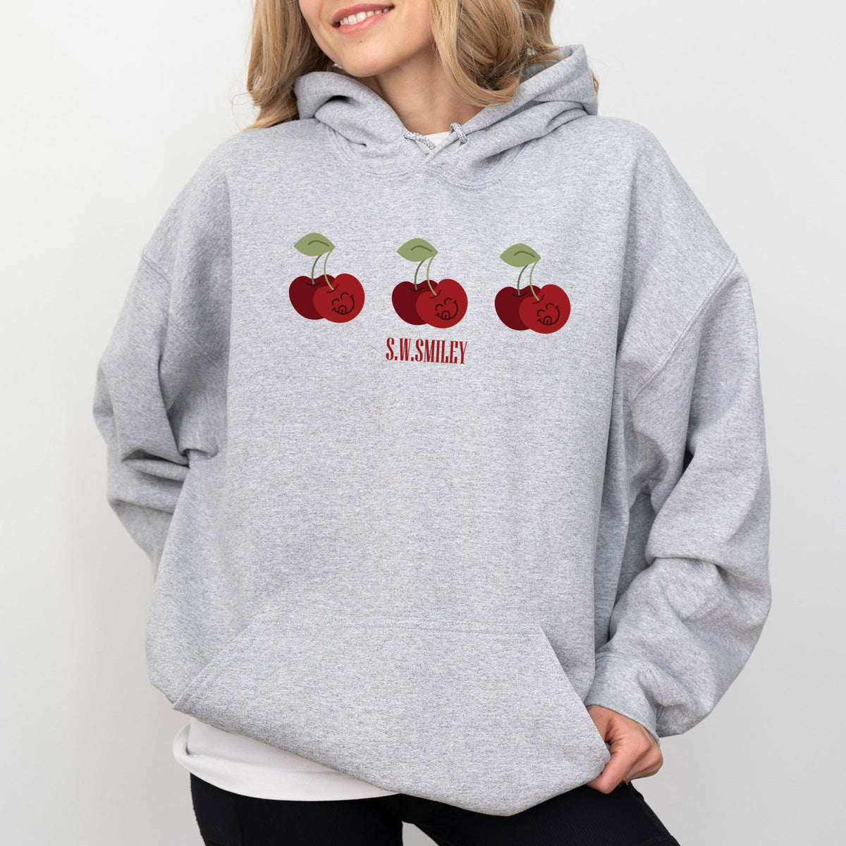 S.W.Smiley Cherry Face Row - Women's Graphic Hoodie product image 5