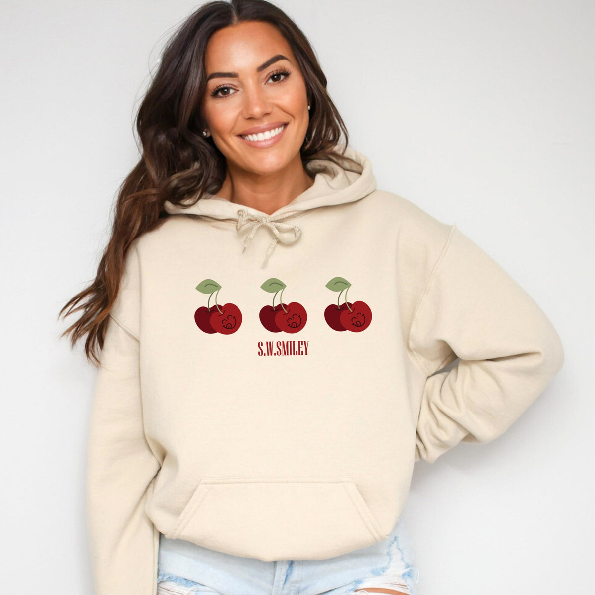 S.W.Smiley Cherry Face Row - Women's Graphic Hoodie product image 3