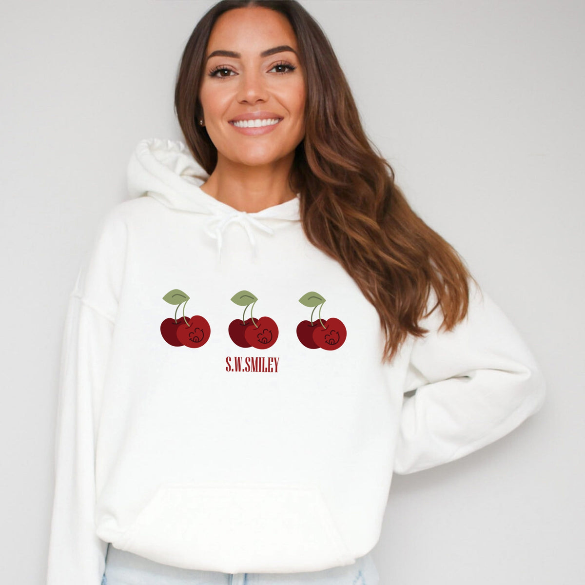 S.W.Smiley Cherry Face Row - Women's Graphic Hoodie product image 1