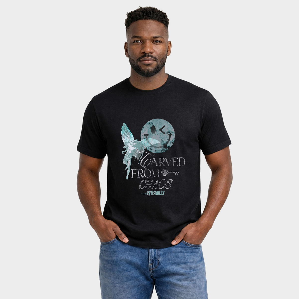 S.W.Smiley Carved From Chaos Key - Men's Garment Dyed product image 4