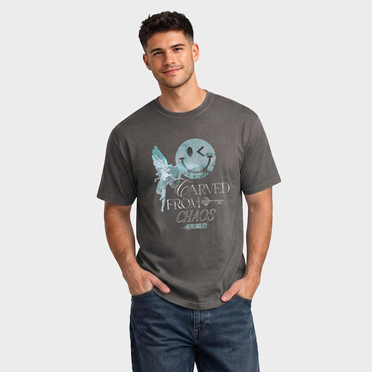S.W.Smiley Carved From Chaos Key - Men's Garment Dyed product image 1