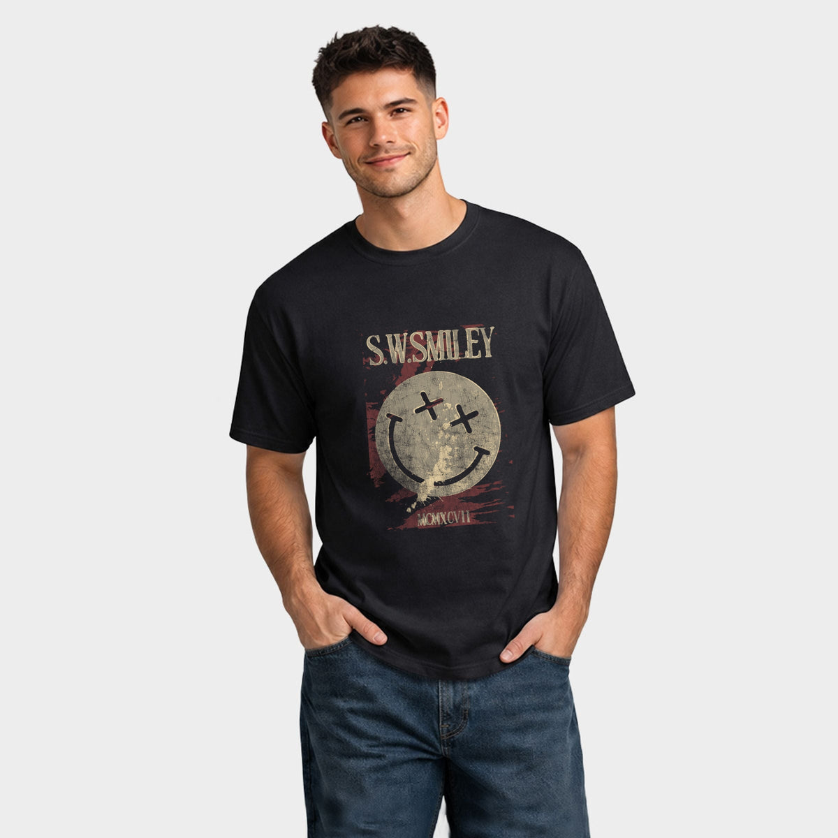 S.W.Smiley Paint Splatters X Eyes - Men's Garment Dyed product image 4