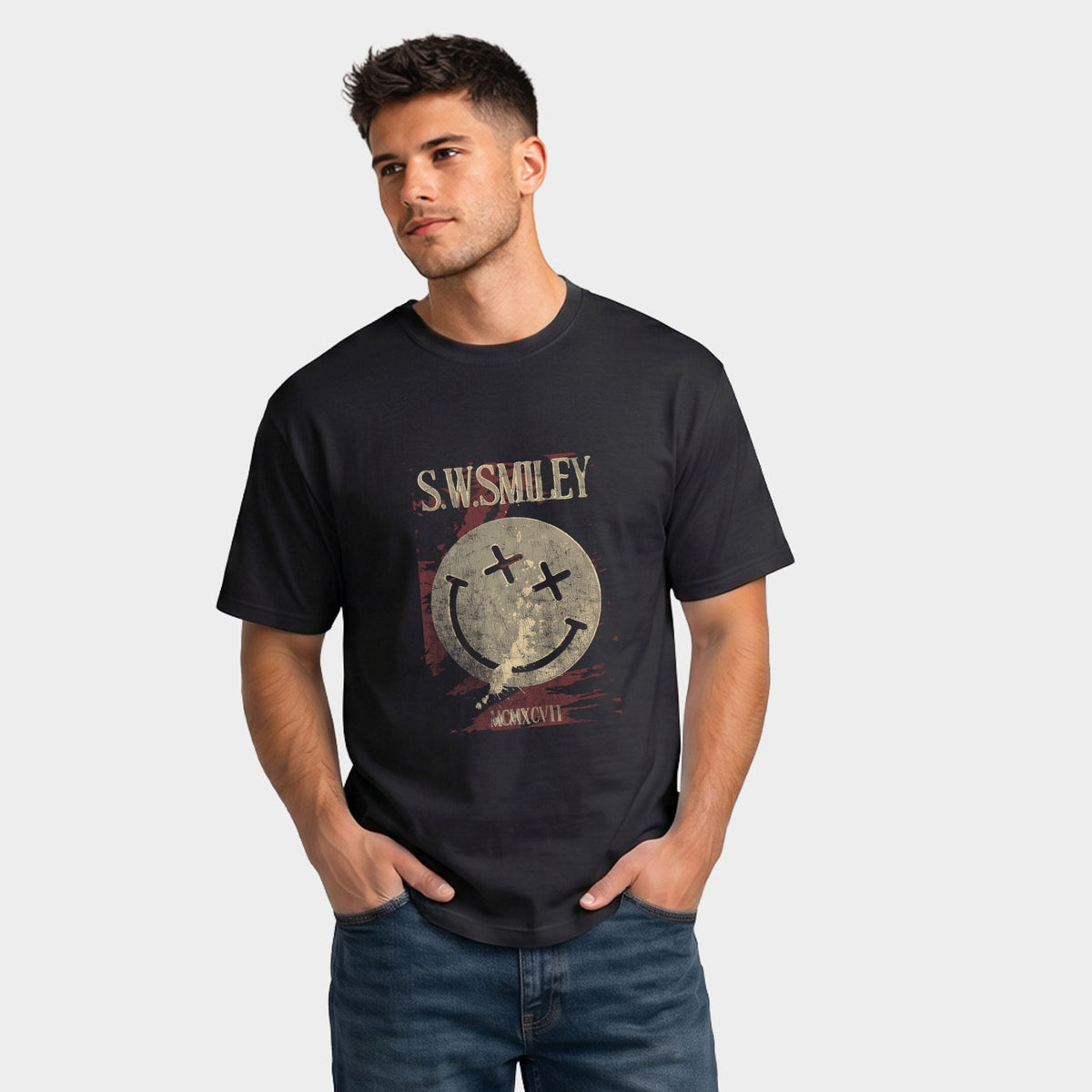 S.W.Smiley Paint Splatters X Eyes - Men's Garment Dyed product image 5