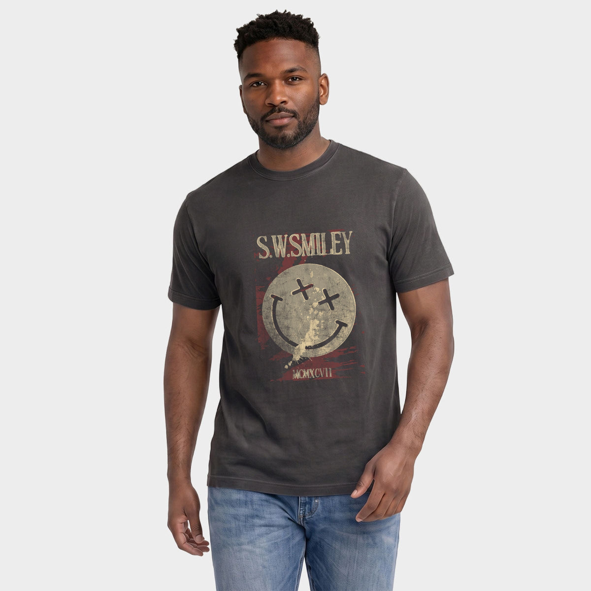 S.W.Smiley Paint Splatters X Eyes - Men's Garment Dyed product image 8