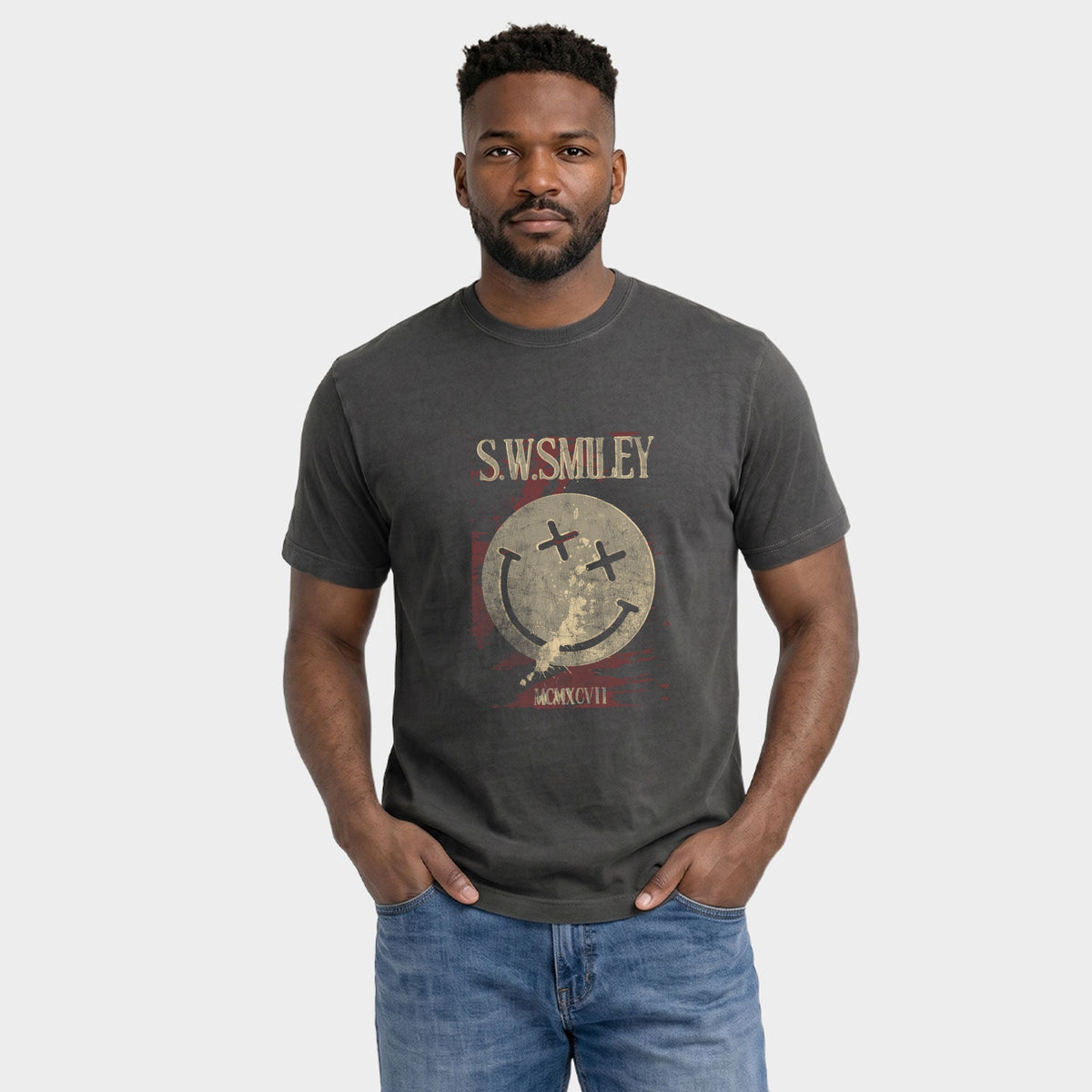 S.W.Smiley Paint Splatters X Eyes - Men's Garment Dyed product image 11