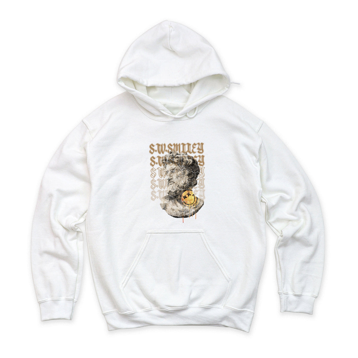 S.W.Smiley Graffitti Roman Statue - Men's Graphic Hoodie product image 2