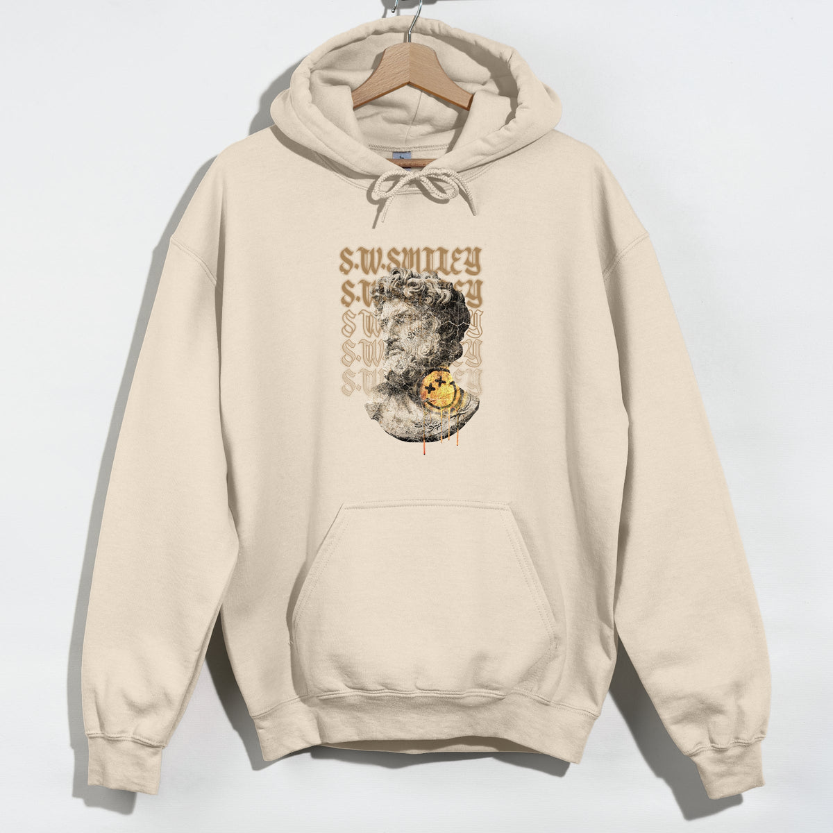 S.W.Smiley Graffitti Roman Statue - Men's Graphic Hoodie product image 5