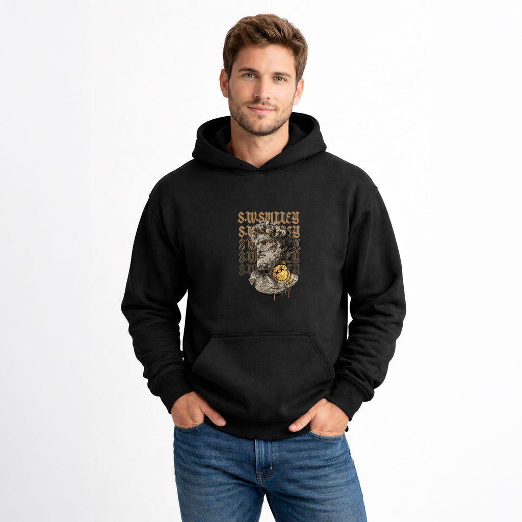 S.W.Smiley Graffitti Roman Statue - Men's Graphic Hoodie product image 7