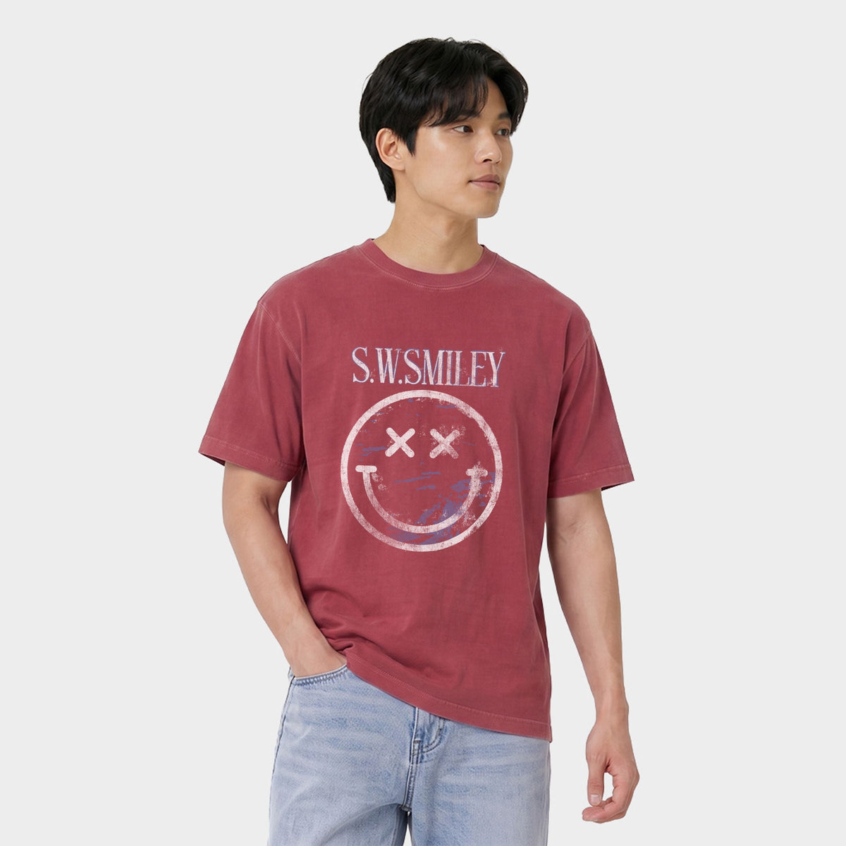 S.W.Smiley Distressed X Eyes - Men's Garment Dyed Graphic product image 2