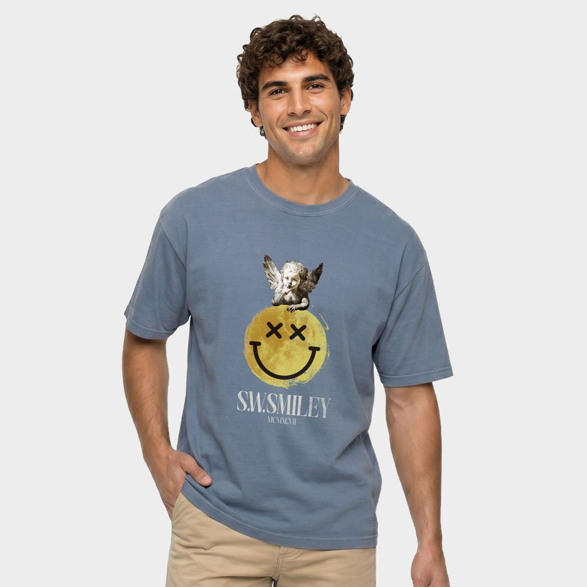 S.W.Smiley Shushing Cherub - Men's Garment Dyed Graphic product image 5