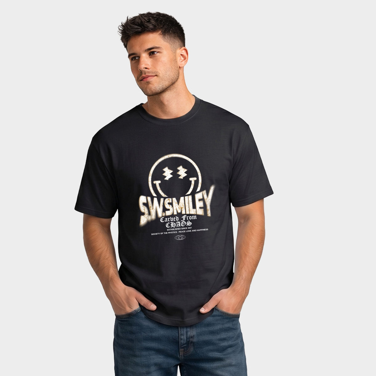 S.W.Smiley Squiggle Eyes Carved From Chaos - Men's Garment product image 5