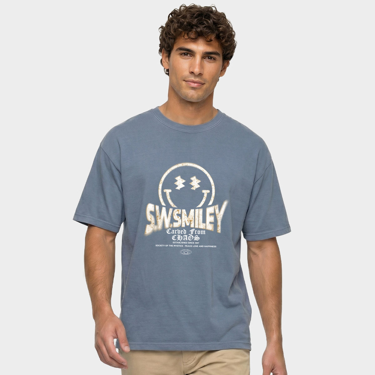 S.W.Smiley Squiggle Eyes Carved From Chaos - Men's Garment product image 1